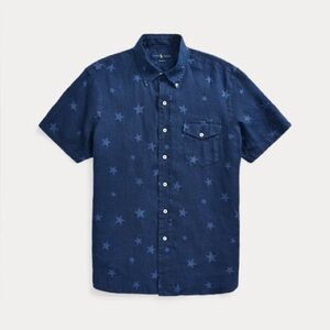 Ralph Lauren Mens Classic Fit Star Shirt Americana Stars Medium Slim Fit Preppy